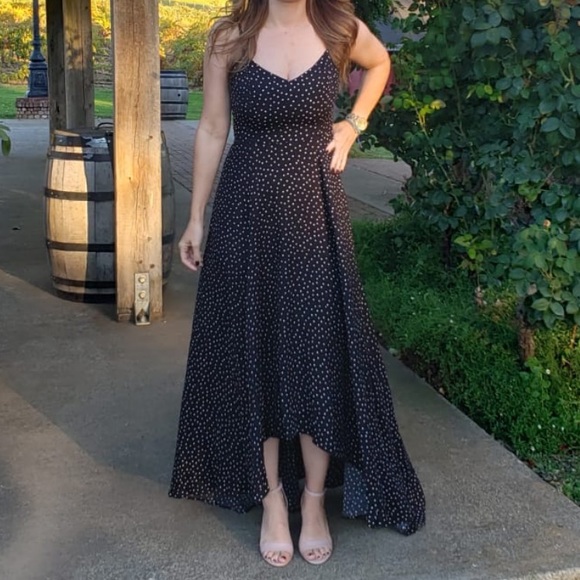 Reformation Dresses & Skirts - Black & white polka dot high low reformation dress